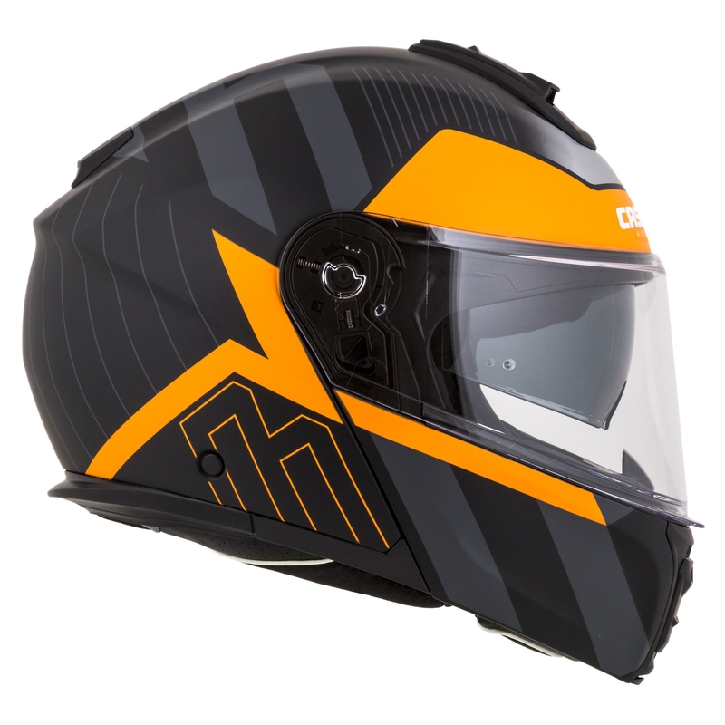 Klappbarer Motorradhelm Cassida Modulo 2.1 Profile mattschwarz-grau-orange
