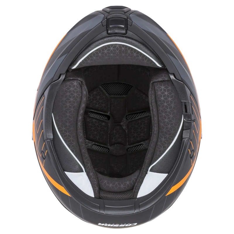 Klappbarer Motorradhelm Cassida Modulo 2.1 Profile mattschwarz-grau-orange