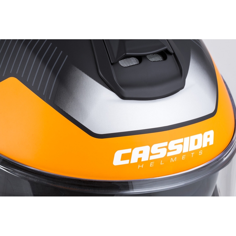 Klappbarer Motorradhelm Cassida Modulo 2.1 Profile mattschwarz-grau-orange