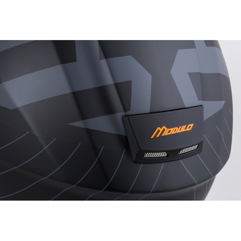 Klappbarer Motorradhelm Cassida Modulo 2.1 Profile mattschwarz-grau-orange