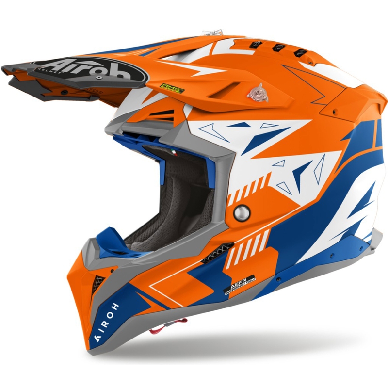 Motocrosshelm Airoh Aviator 3 Spin fluoreszierend orange matt