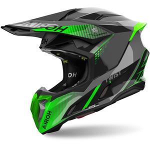 Motocross-Helm Airoh Twist 3 Shard 2024 glänzend grün