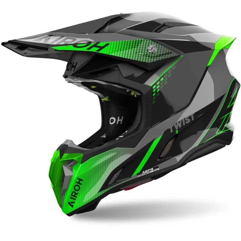 Motocross-Helm Airoh Twist 3 Shard glänzend grün