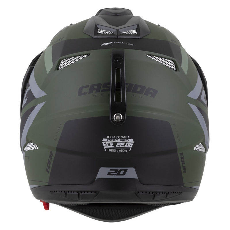 Enduro-Helm Cassida Tour 2.0 X-tra matt grün-grau-schwarz mit schwarz-mattem Visier