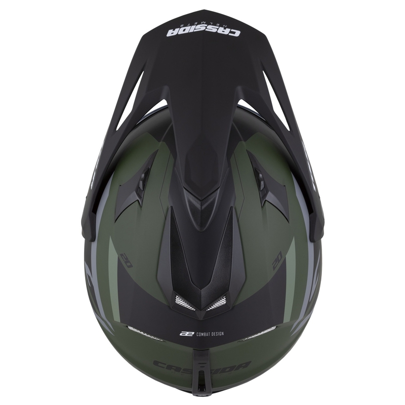 Enduro-Helm Cassida Tour 2.0 X-tra matt grün-grau-schwarz mit schwarz-mattem Visier