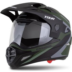 Enduro-Helm Cassida Tour 2.0 X-tra matt grün-grau-schwarz mit schwarz-mattem Visier