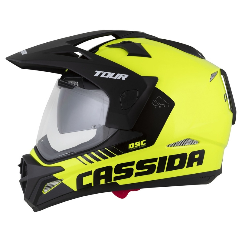 Enduro-Helm Cassida Tour 2.0 Dual fluo gelb-schwarz-schwarz mit schwarz-mattem Visier
