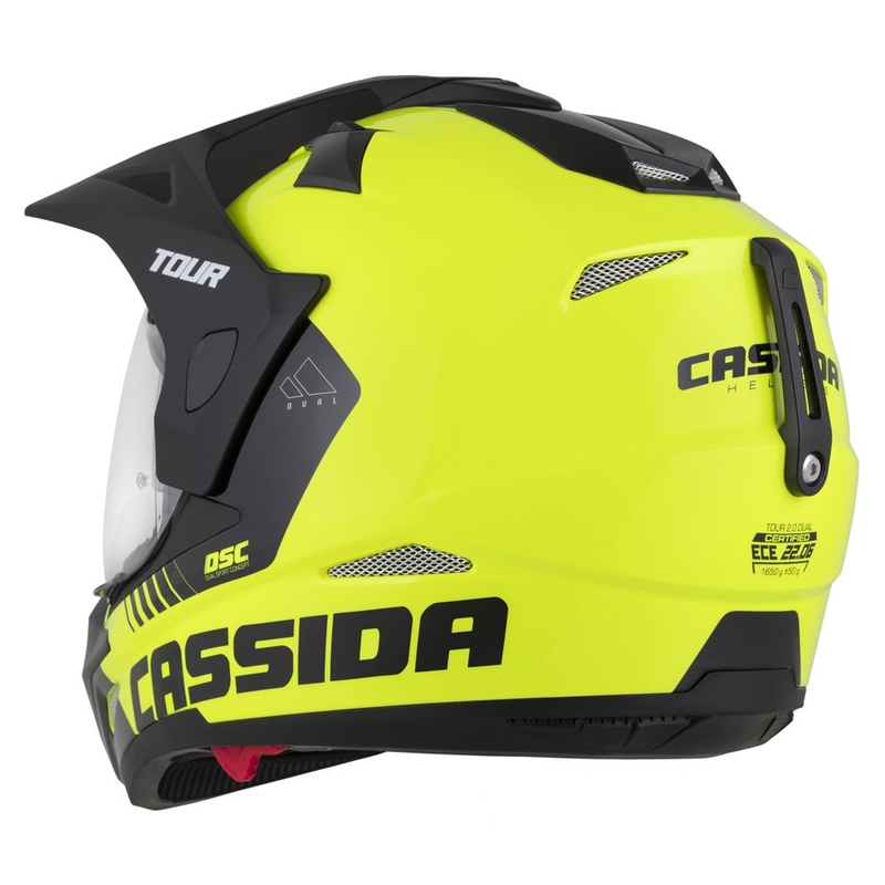 Enduro-Helm Cassida Tour 2.0 Dual fluo gelb-schwarz-schwarz mit schwarz-mattem Visier