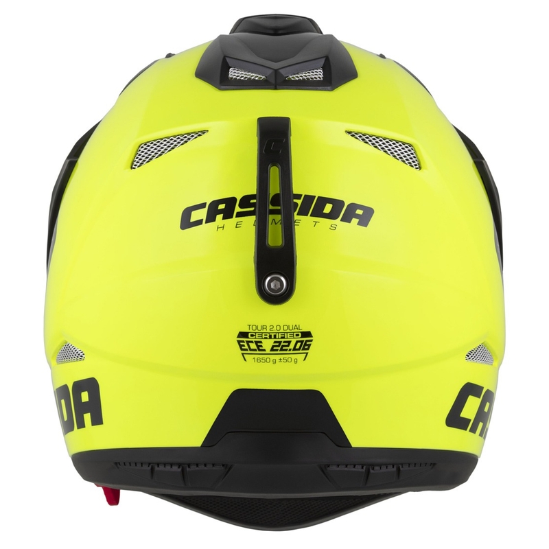 Enduro-Helm Cassida Tour 2.0 Dual fluo gelb-schwarz-schwarz mit schwarz-mattem Visier