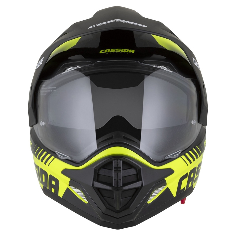Enduro-Helm Cassida Tour 2.0 Dual fluo gelb-schwarz-schwarz mit schwarz-mattem Visier