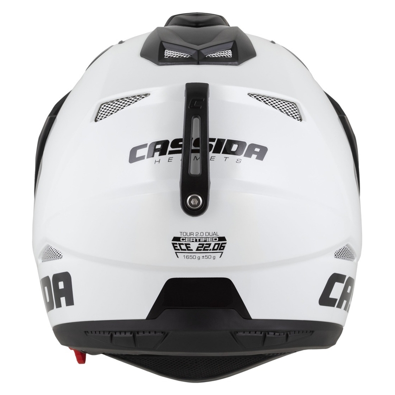 Enduro-Helm Cassida Tour 2.0 Dual weiß-schwarz mit schwarz-mattem Visier