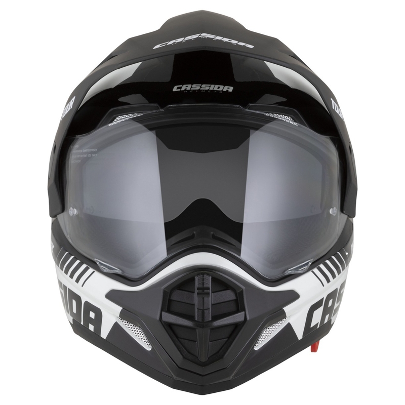 Enduro-Helm Cassida Tour 2.0 Dual weiß-schwarz mit schwarz-mattem Visier