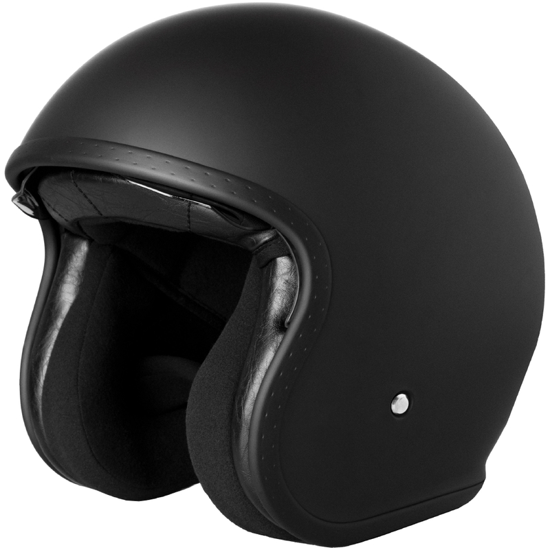 Offener Motorradhelm Street Racer Shadow II Mattschwarz