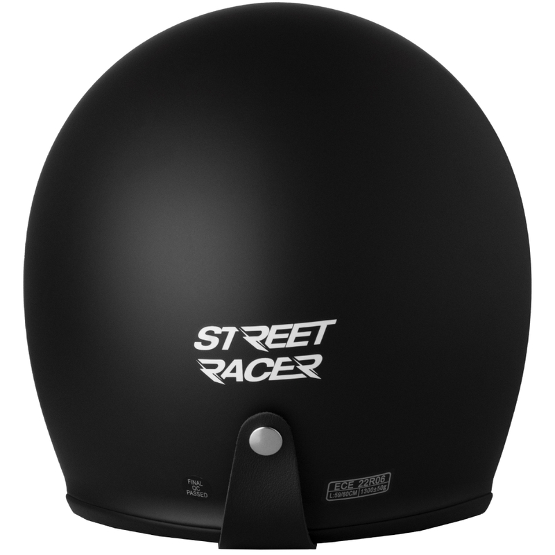 Offener Motorradhelm Street Racer Shadow II Mattschwarz