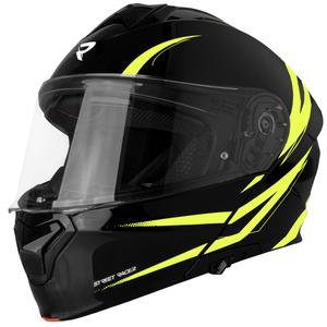 Klappbarer Motorradhelm Street Racer Fury Schwarz-Fluogelb