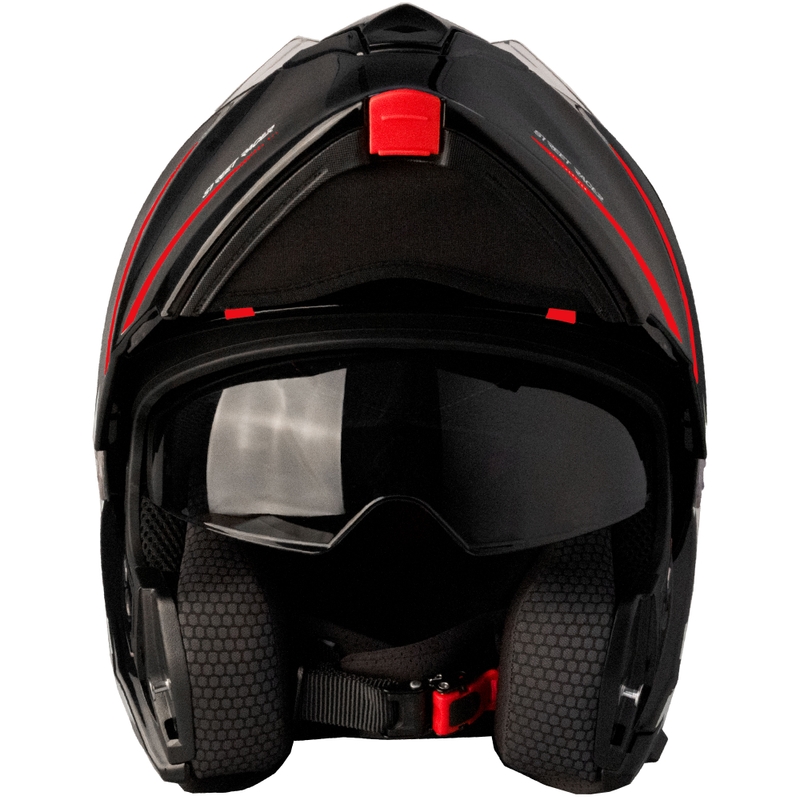 Klappbarer Motorradhelm Street Racer Fury schwarz-rot