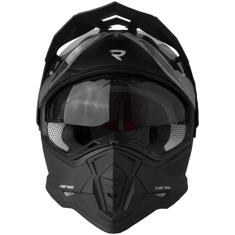 Enduro-Motorradhelm Street Racer Ignite mattschwarz