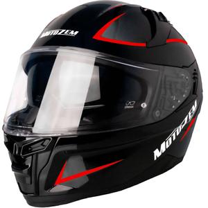 Motozem Guardian Integral-Motorradhelm schwarz-rot