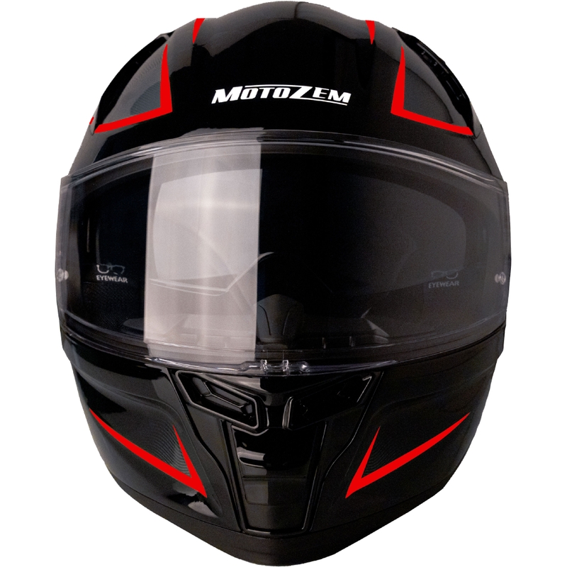 Motozem Guardian Integral-Motorradhelm schwarz-rot