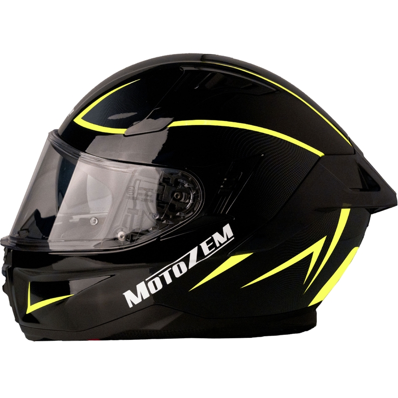 Motozem Guardian Integral-Motorradhelm schwarz-gelb