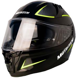 Motozem Guardian Integral-Motorradhelm schwarz-gelb