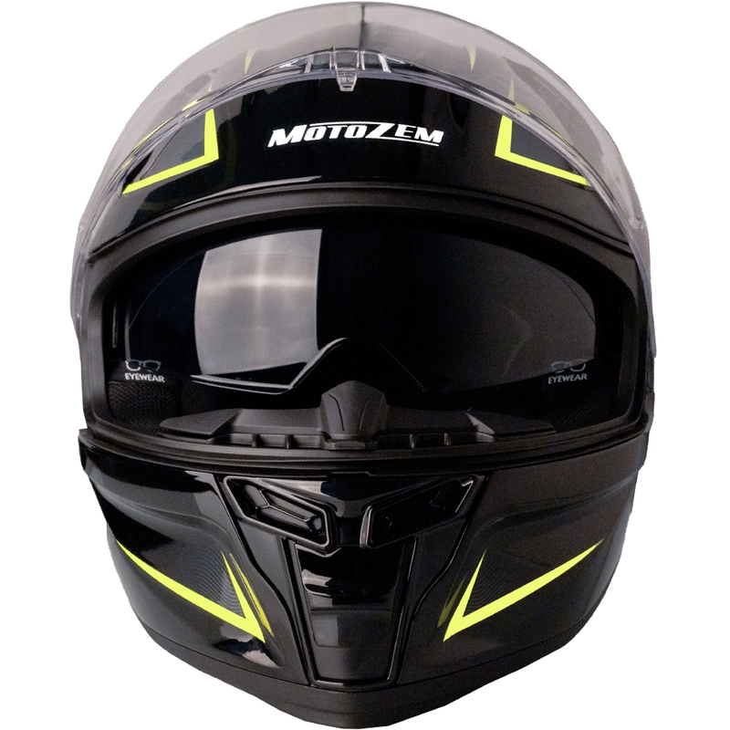 Motozem Guardian Integral-Motorradhelm schwarz-gelb