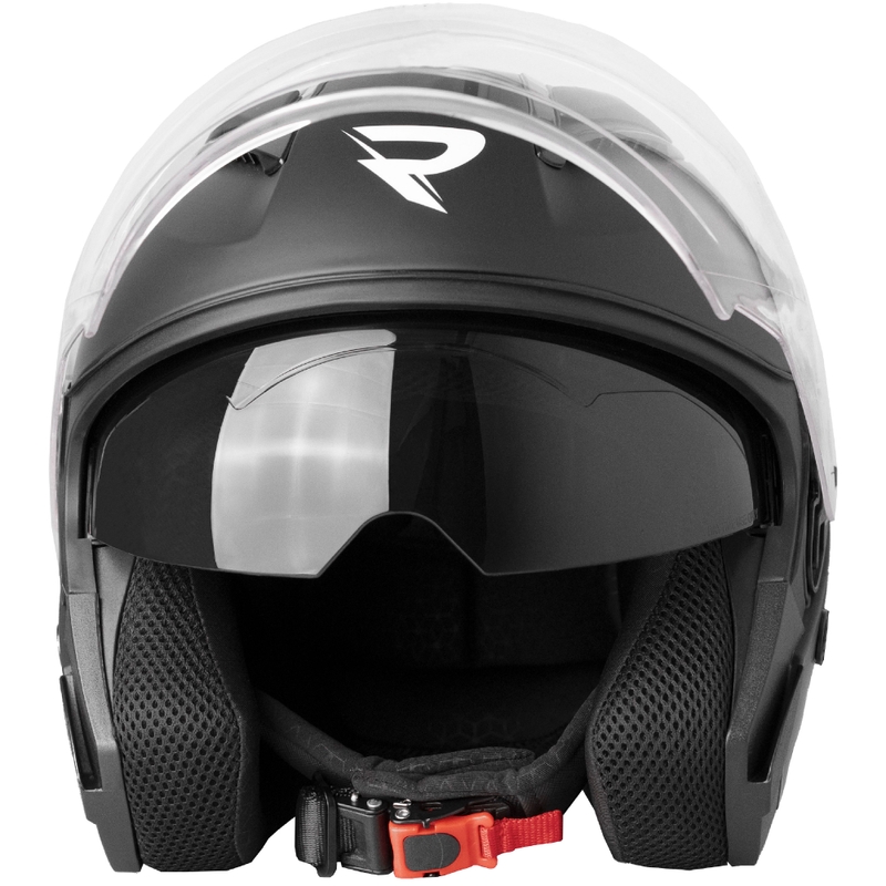 Street Racer Sonic offener Motorradhelm mattschwarz-rot