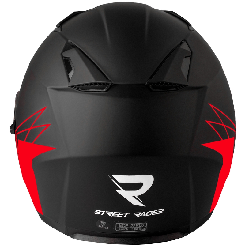 Street Racer Sonic offener Motorradhelm mattschwarz-rot