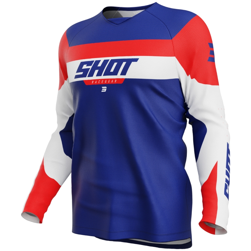 Shot Draw League Kinder-Motocross-Trikot blau-rot