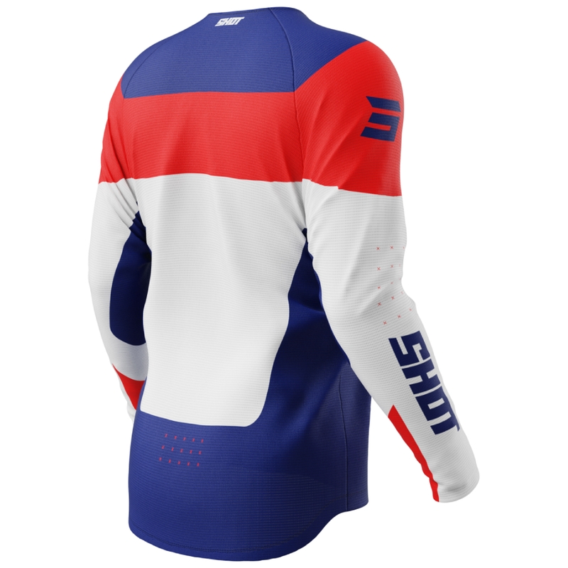 Shot Draw League Kinder-Motocross-Trikot blau-rot