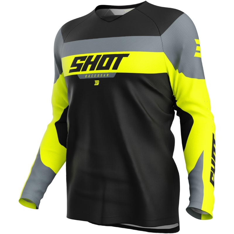 Kinder-Motocross-Trikot Shot Draw League fluogelb