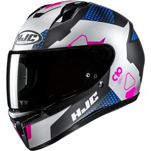 HJC C10 Aspa MC28SF Integral-Motorradhelm Schwarz-Blau-Pink-Silber