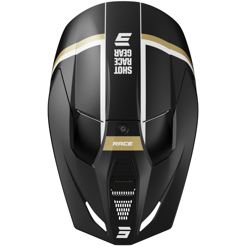 Motocross-Helm Shot Race Mythic mattschwarz-gold