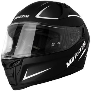 Motozem Guardian Integral-Motorradhelm mattschwarz-weiß-grau