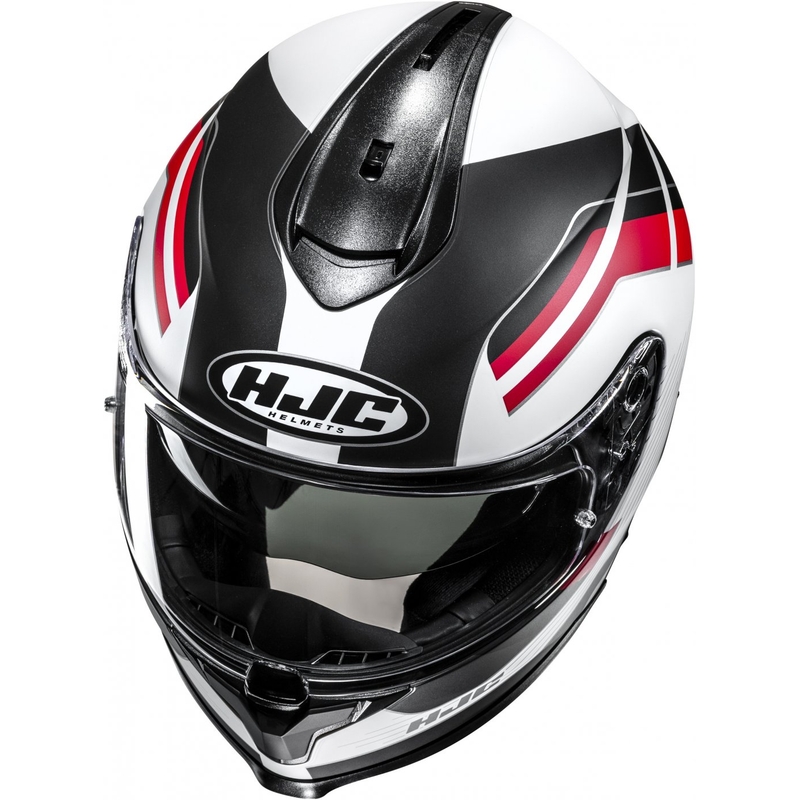 Integrierter Motorradhelm HJC C70N Belis MC1SF schwarz-weiß-rot