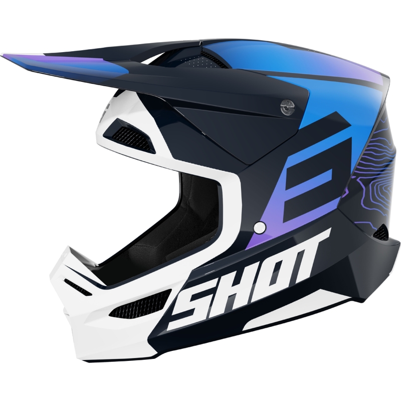 Motocross-Helm Shot Furious Apex blau