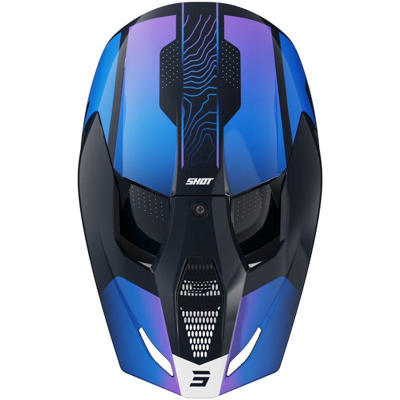 Motocross-Helm Shot Furious Apex blau