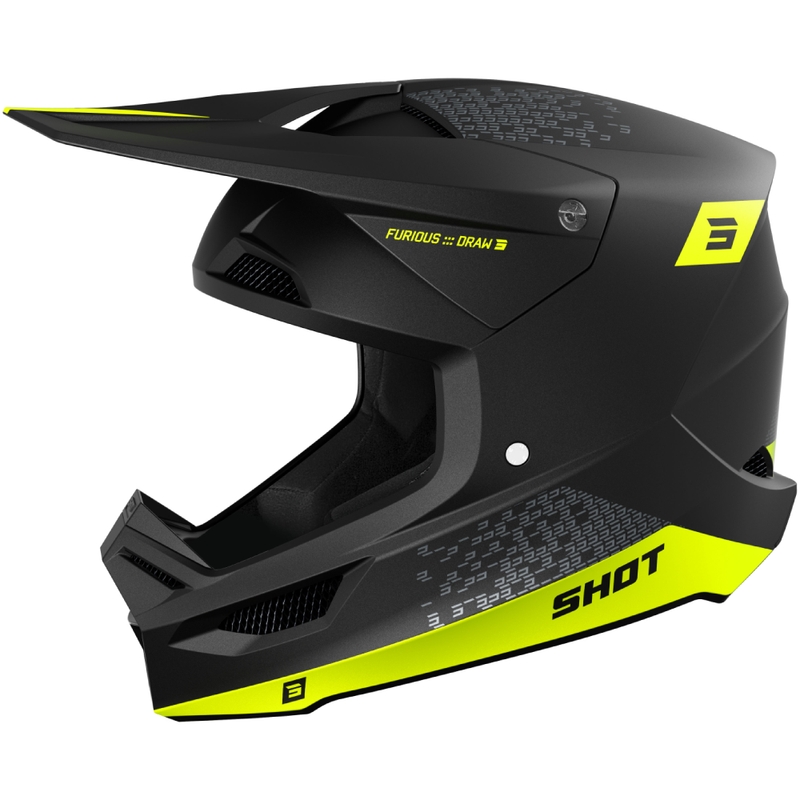 Motocross-Helm Shot Furious Draw fluogelb
