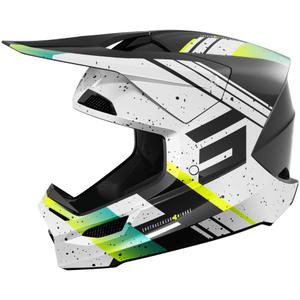 Motocross-Helm Shot Furious Mirage blau-fluo gelb