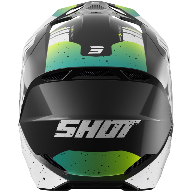 Motocross-Helm Shot Furious Mirage blau-fluo gelb