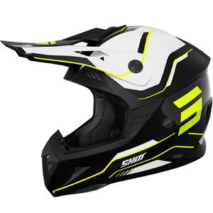 Kinder-Motocross-Helm Shot Pulse Lines schwarz-fluo gelb