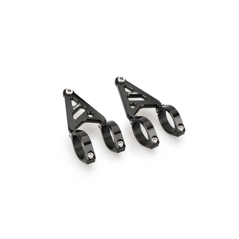 Clamp set PUIG LUMEN LED d 42-43mm + suport for headlights schwarz