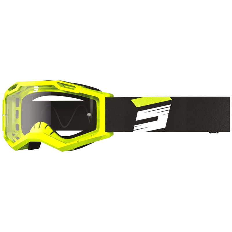 Motocross-Brille Shot Assault 2.0 Claw fluogelb mit klarem Plexiglas
