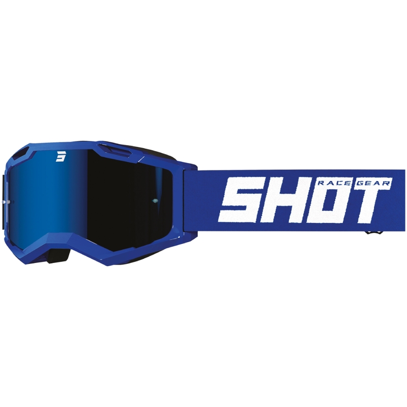 Motocross-Brille Shot Assault 2.0 Einfarbig blau mit Iridium-Plexiglas