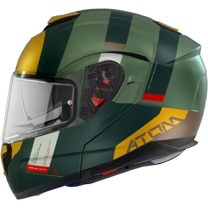 Klappbarer Motorradhelm MT Atom SV Gorex C6 gelb-grün Ausverkauf