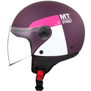 Offener Motorradhelm MT STREET INBOARD C8 matt lila-rosa