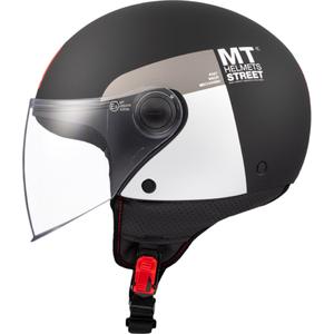 Offener Motorradhelm MT STREET INBOARD D2 mattschwarz-weiß