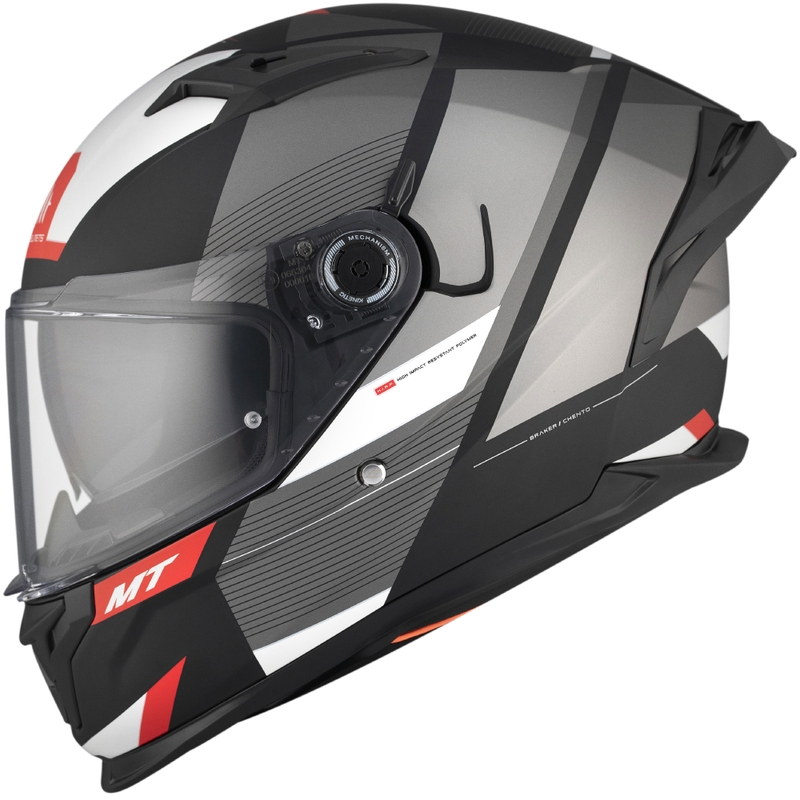 MT BRAKER CHENTO B0 Integral Motorradhelm schwarz-grau-weiß