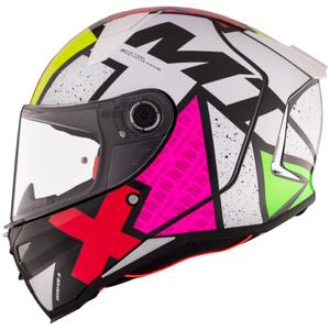 Integrierter Motorradhelm MT REVENGE 2 S Light CO glänzend weiß-rosa-gelb