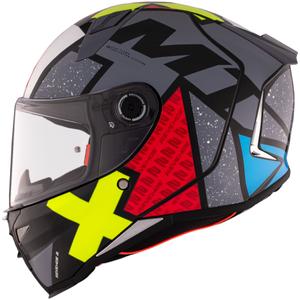 Integrierter Motorradhelm MT REVENGE 2 S Light CO glänzend schwarz-rot-gelb